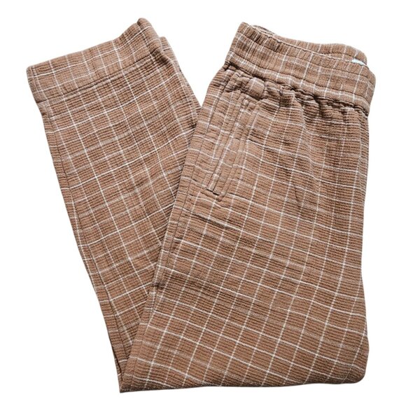 Madewell Waffleback Pull-On High-Rise Women Tapered Pants Windowpane Medium Tall - Picture 8 of 12